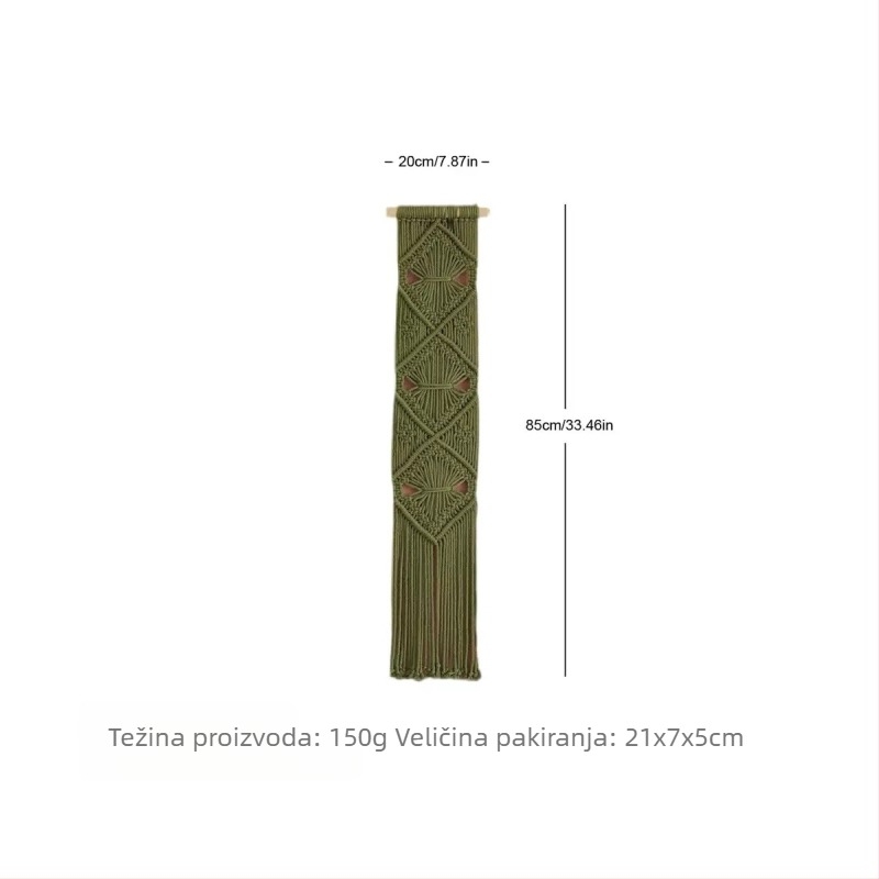 Nordijski ručno tkan goblen zidni ukras, boemski stil, 100% pamuk, pravokutni, jednobojni, za dnevni boravak, spavaću sobu, radnu sobu, blagovaonu, balkon i dječju sobu