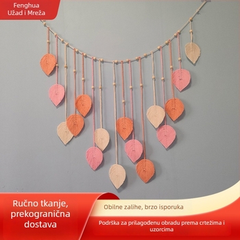 Tapiserija s lišćem, pamuk, ručno tkano, nordijski stil, pravokutni oblik