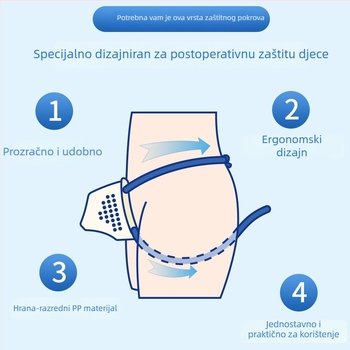 Postoperativne zaštitne gaće za dječake nakon obrezivanja - vanjska tkanina 100% poliester; podstava u preponama 100% poliester; srednji pojas; pogodno za sve sezone