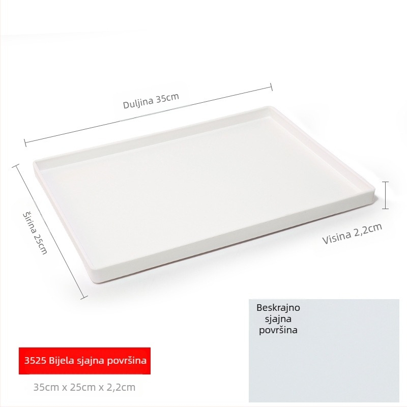 Pravokutna plastična posuda (jednobojni dizajn, glazirani završni sloj, mogućnost prilagodbe logotipa)