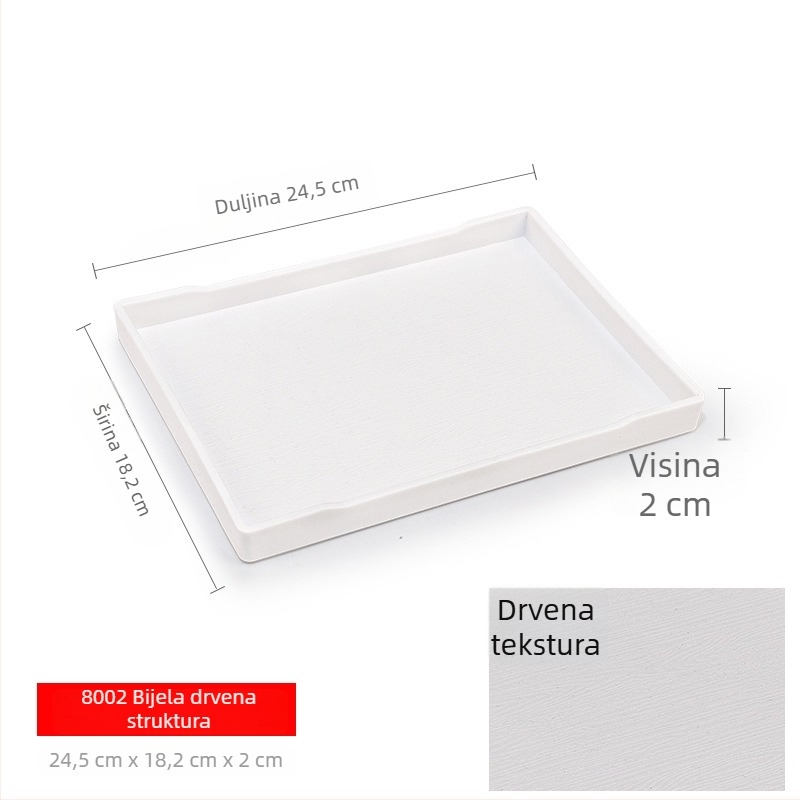 Pravokutna plastična posuda (jednobojni dizajn, glazirani završni sloj, mogućnost prilagodbe logotipa)