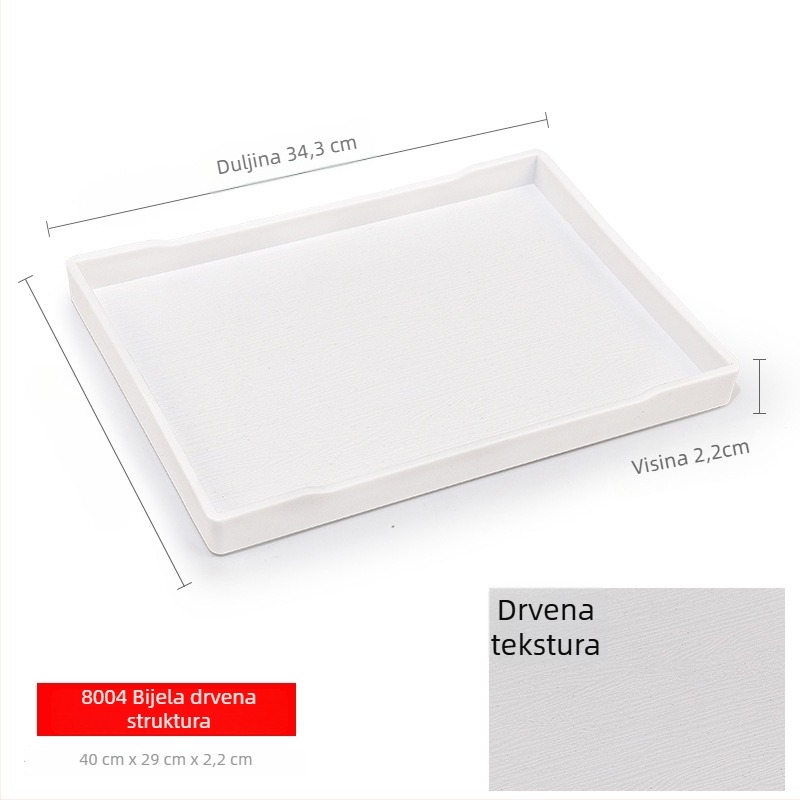 Pravokutna plastična posuda (jednobojni dizajn, glazirani završni sloj, mogućnost prilagodbe logotipa)