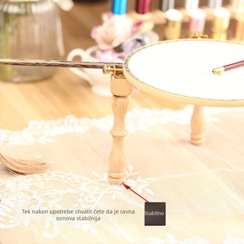 Okvir za križno vezenje u francuskom stilu, stolni drveni stalak, Su vezenje, baza s tri noge ravnog dna, za dnevni boravak