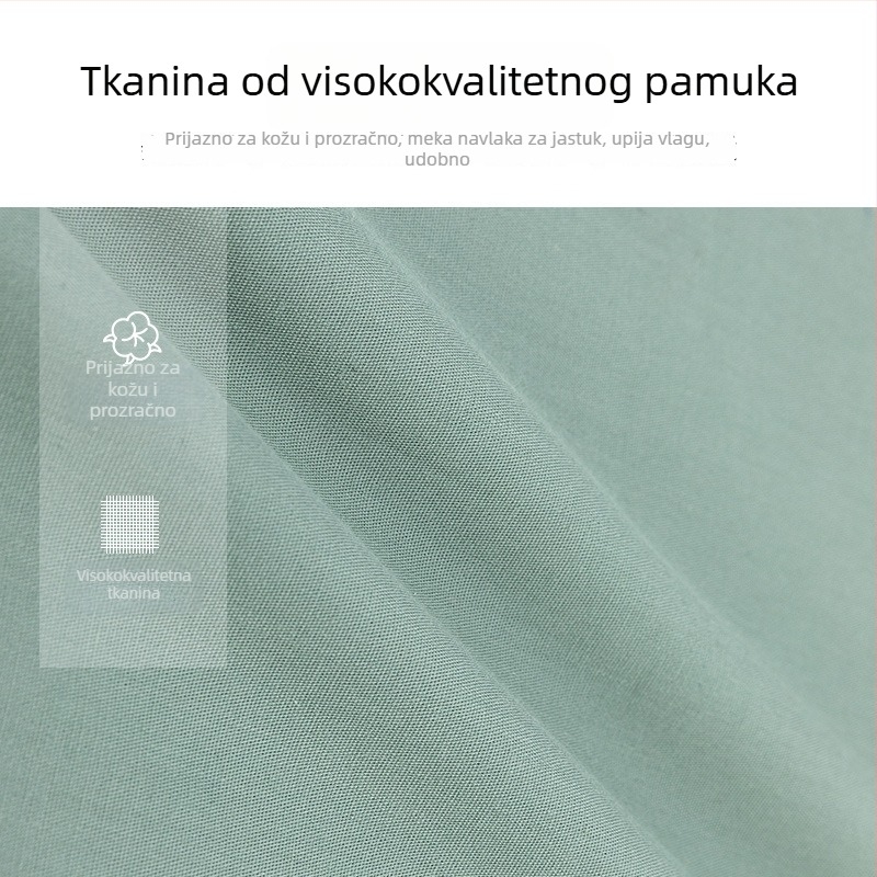 Jastučnica za studentski dom, vojnozelena i maslinasto zelena, standardna veličina, jednostruka jastučnica, boje: tamno plava i plamenoplava.