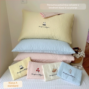 Dječje pamučne navlake za jastuke, set od 2 komada, 100% pamuk; tkanina s izšivanjem, twill i quilt; reaktivno bojanje