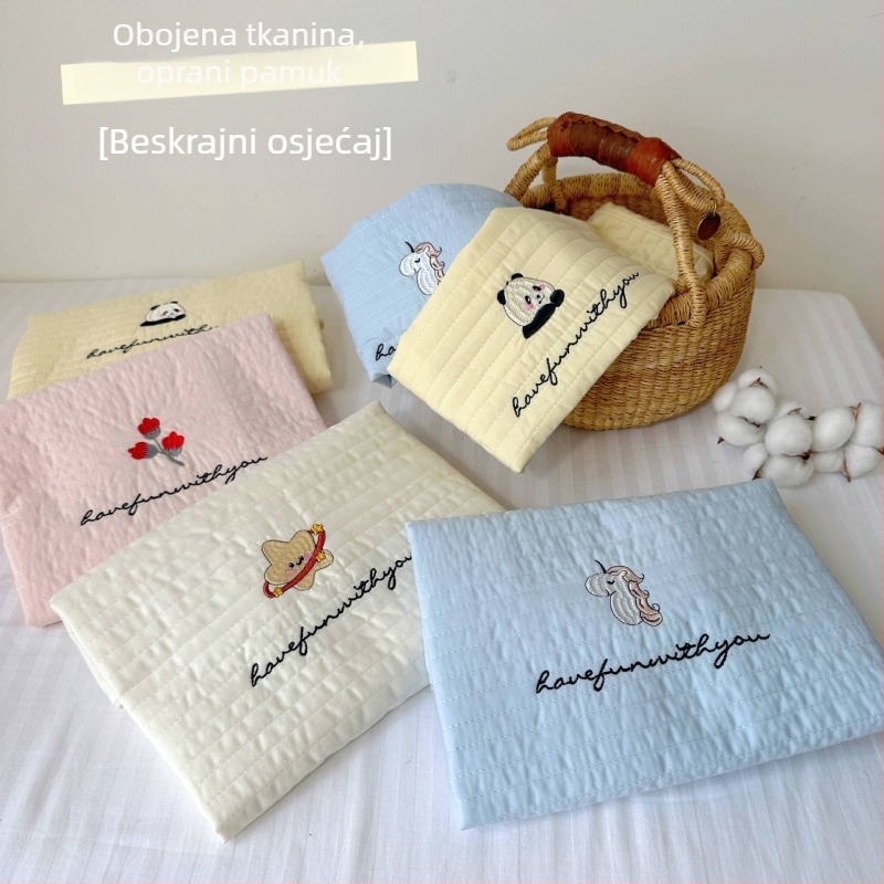 Dječje pamučne navlake za jastuke, set od 2 komada, 100% pamuk; tkanina s izšivanjem, twill i quilt; reaktivno bojanje