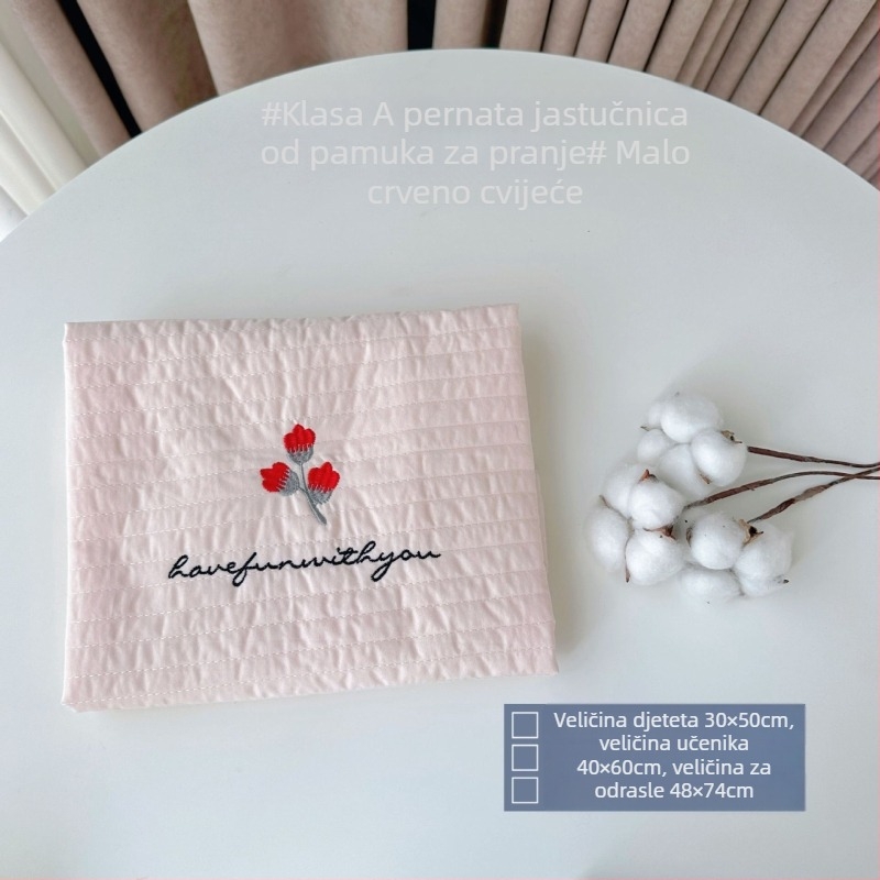 Dječje pamučne navlake za jastuke, set od 2 komada, 100% pamuk; tkanina s izšivanjem, twill i quilt; reaktivno bojanje