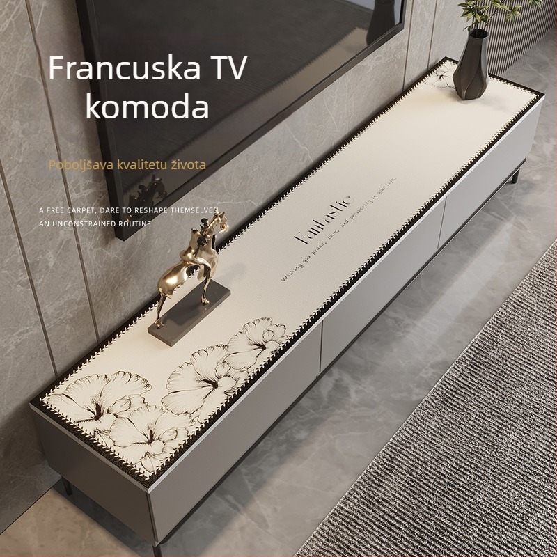 Zaštitna podloga za TV ormarić, komodu, ormar za cipele i ormar za vino – vodootporna, protuklizna, otporna na ulje, toplinska izolacija; minimalistički cvjetni uzorak