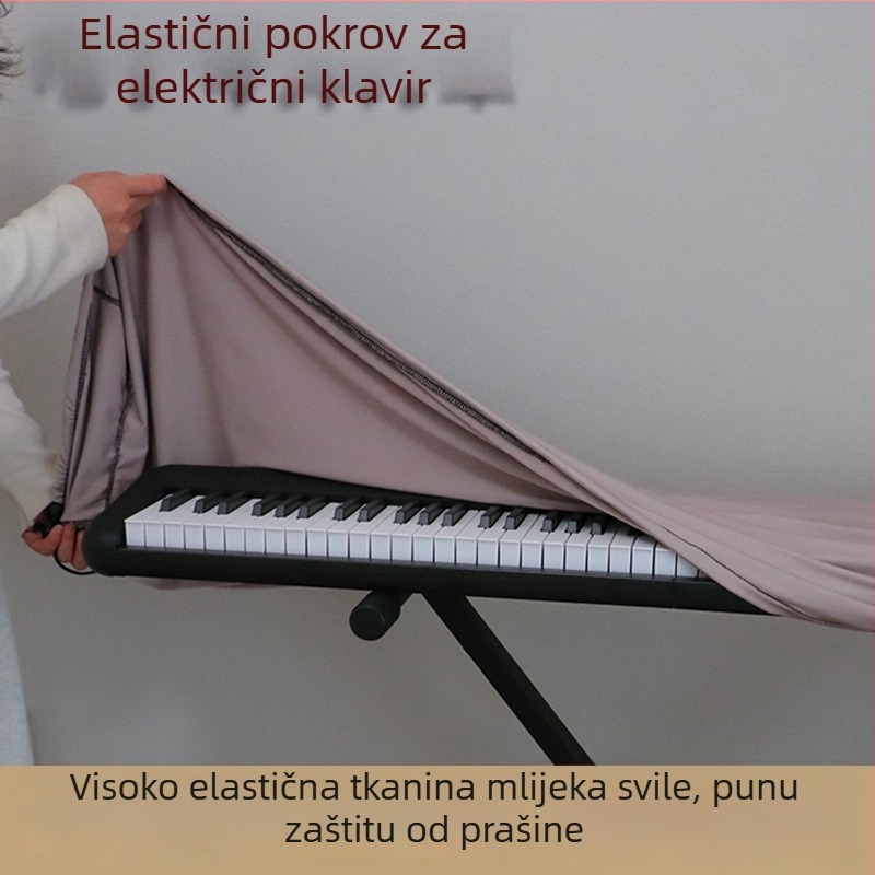 Elastična zaštitna navlaka za električnu klavijaturu s 61/71/88 tipke, Milk Silk materijal, jednostavan moderni stil
