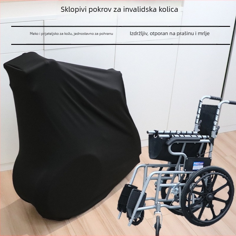 Pokrov za zaštitu od prašine za sklopivu invalidsku kolicu, materijal mliječna svila, jednostavan stil, za dnevne sobe i poslovne prostore