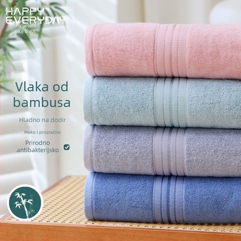 Ručnik za kupanje od bambusovih vlakana, težina iznad 500 g, pređa 32, plosno tkanje, prilagodljivo