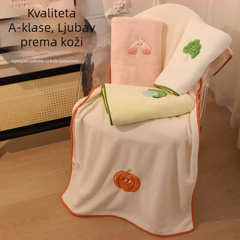 Kupaonski ručnik od coral fleece Type A, debeli, upijajući, s izvezom i šavovima, 300-400 g, 150D, prilagodljiva obrada