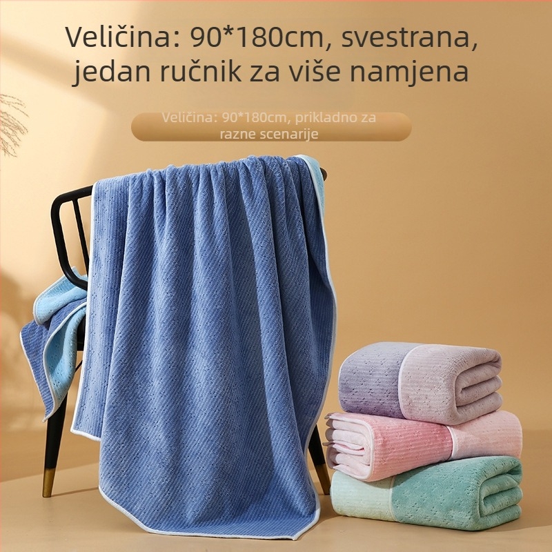 Jade Yan ručnik za kupanje i plažu od koralnog velura, ultra upijajući, unisex