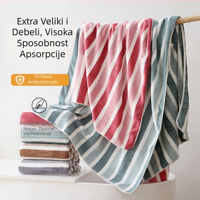 Koral fleece ručnik za kupanje, 400-500 g, 150D pređa, završni šav