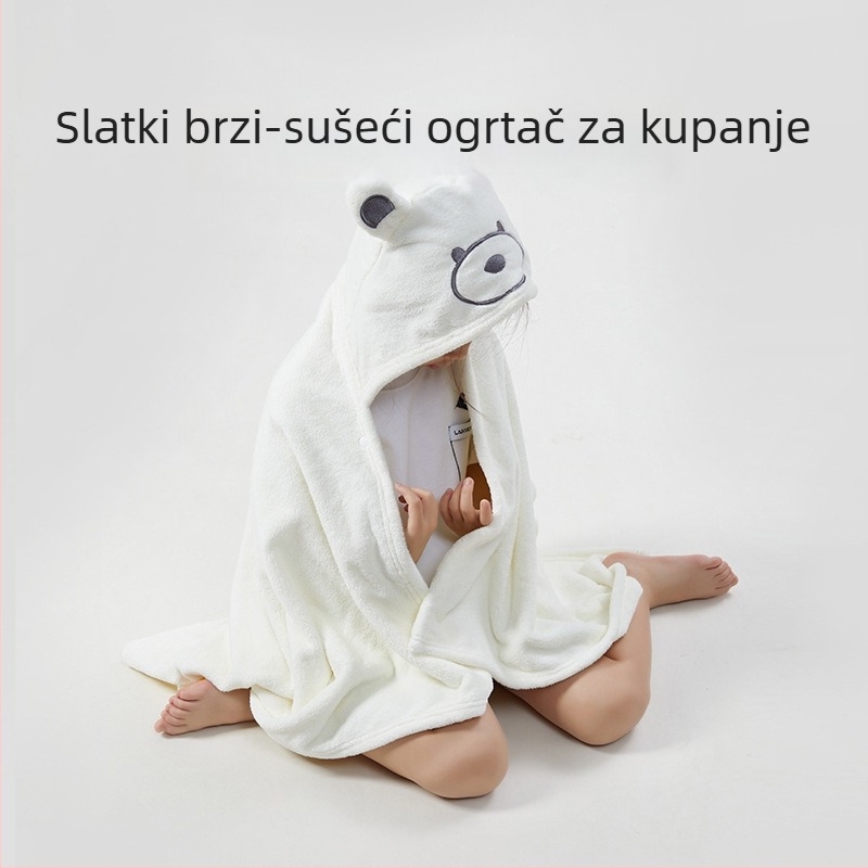 Optimum Tune dječji ogrtač za kupanje s kapuljačom od coral fleece, 300–400 g, ravno tkanje, mogućnost prilagodbe obrade