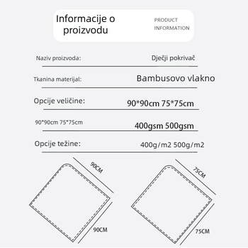 Dječji ručnik za kupanje s kapuljačom od bambusovih vlakana, karikatura tisak, dizajn s odvojenim ušima, 400–500 g, vezenje i šivanje