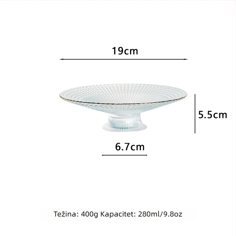 Tanjur za voće, europskog stila, stakleni, jednostavan dizajn, Crystal craftsmanship, lansiran 2024.