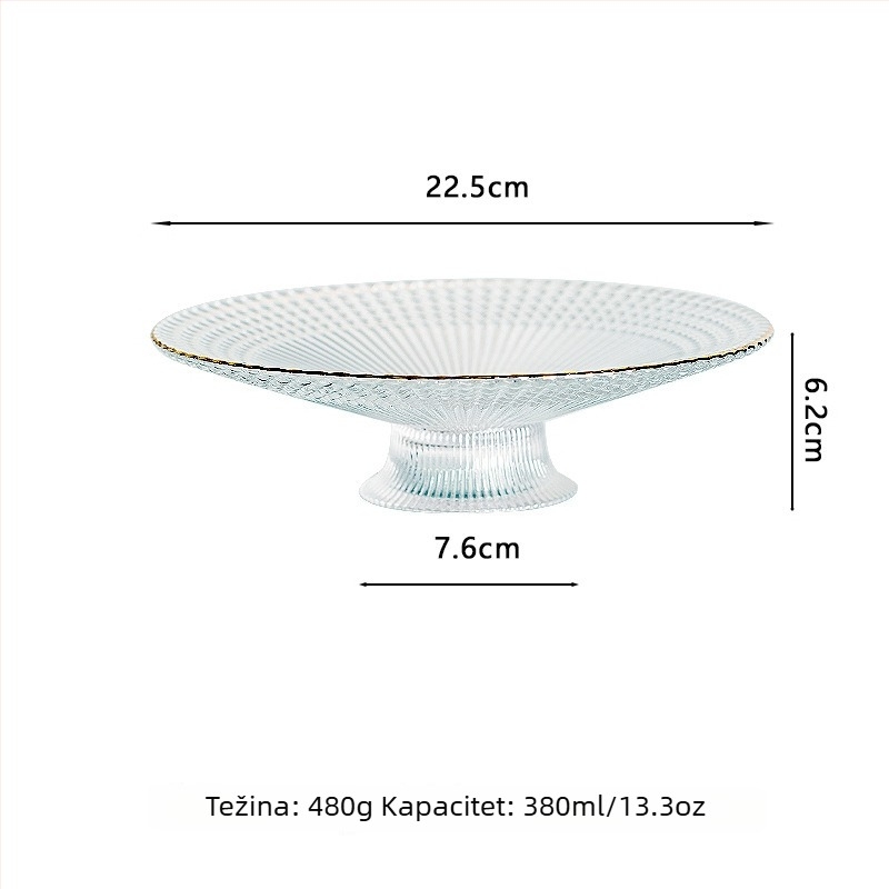 Tanjur za voće, europskog stila, stakleni, jednostavan dizajn, Crystal craftsmanship, lansiran 2024.