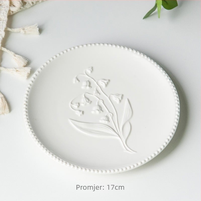 Porcelanski kružni duboki tanjur, nordijskog stila, mikrovalno siguran
