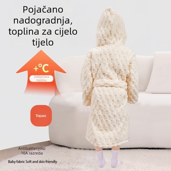 Dječji ogrtač za kupanje s kapuljom od coral flisa, nosivi ručnik, brzo upija, unisex