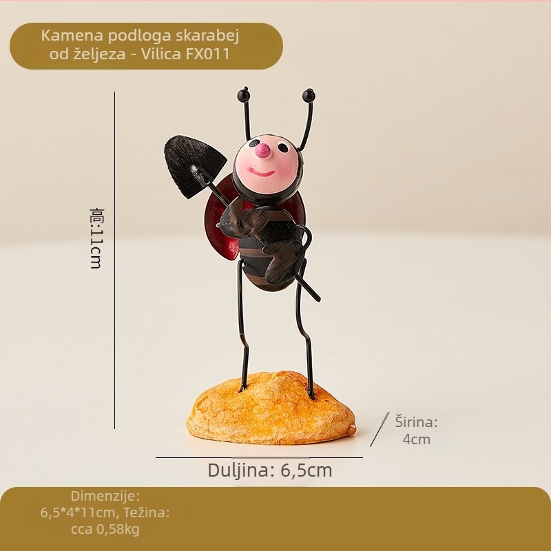Stolna ukrasna figurica Beetle, metalni materijal, karikaturalni stil, dar za rođendan ili diplomu