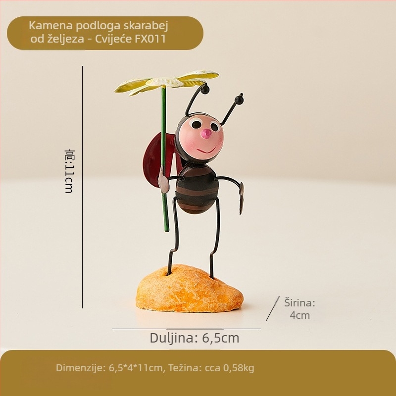 Stolna ukrasna figurica Beetle, metalni materijal, karikaturalni stil, dar za rođendan ili diplomu