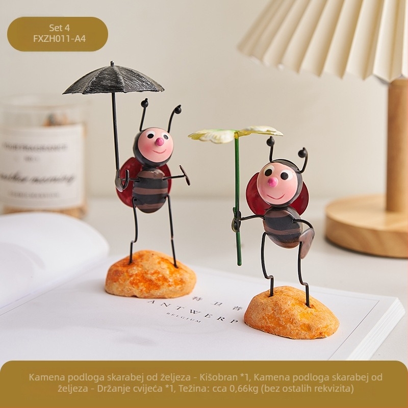 Stolna ukrasna figurica Beetle, metalni materijal, karikaturalni stil, dar za rođendan ili diplomu