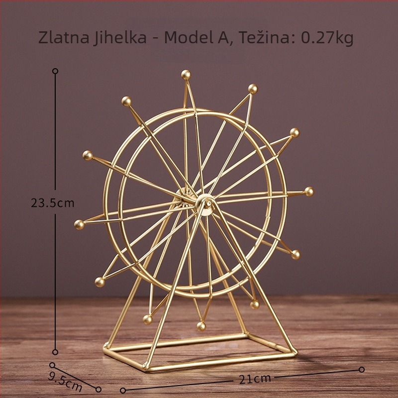 Željezna nordijska Ferris Wheel dekor — moderni minimalistički stolni ukras za dnevni boravak i ured, uz TV i ormar za vino