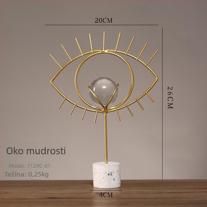 Metalni apstraktni stolni ukras – lagani luksuz, uredski dekor, minimalistički naglasak (Materijal: Metal; Stil: Lagani luksuz; Prilagodba: Nije prilagodljivo; Izrada: Drugo)
