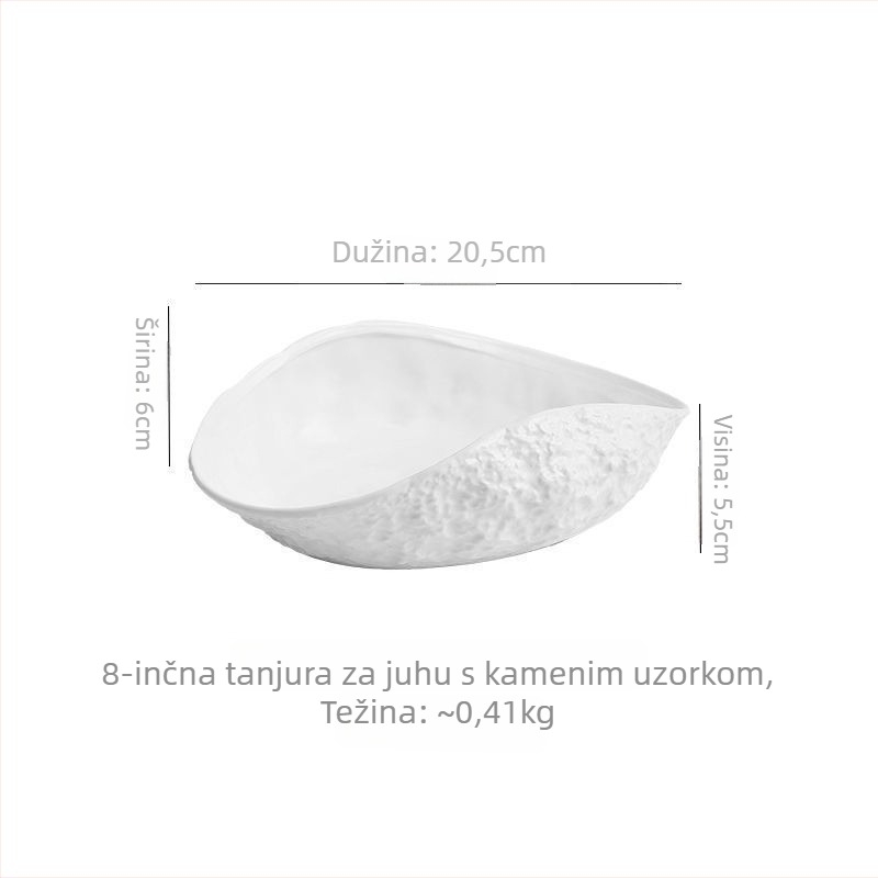 Keramički tanjur za riblju juhu na pari, nordijskog stila, jednostavan dizajn