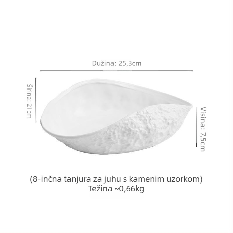 Keramički tanjur za riblju juhu na pari, nordijskog stila, jednostavan dizajn