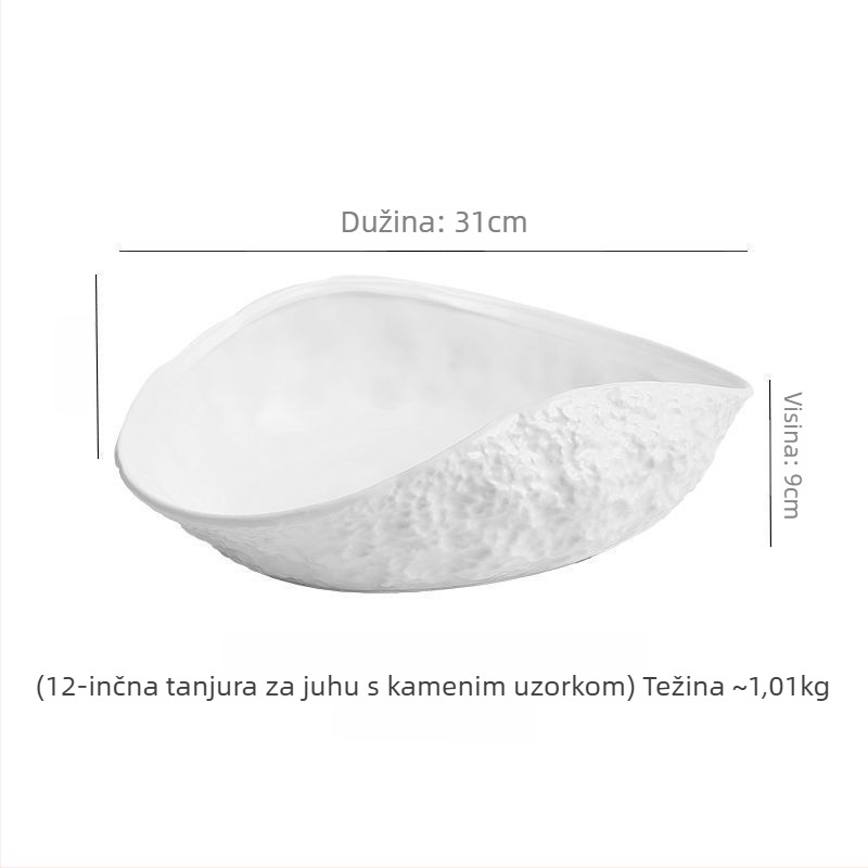 Keramički tanjur za riblju juhu na pari, nordijskog stila, jednostavan dizajn