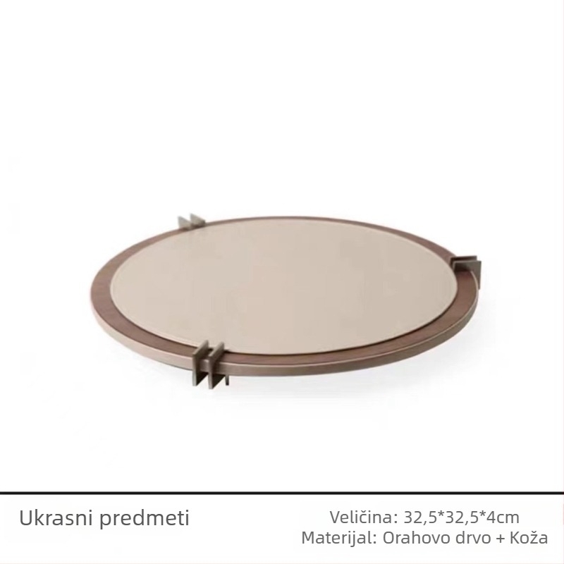 Okrugli drveni pladanj, moderni minimalistički stil, stolna dekoracija, bez prilagodbe