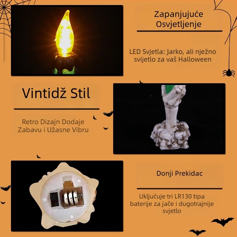 Scenska rekvizita: lubanja s lampom za Halloween, plastika, Tongmeng, festivalni stil
