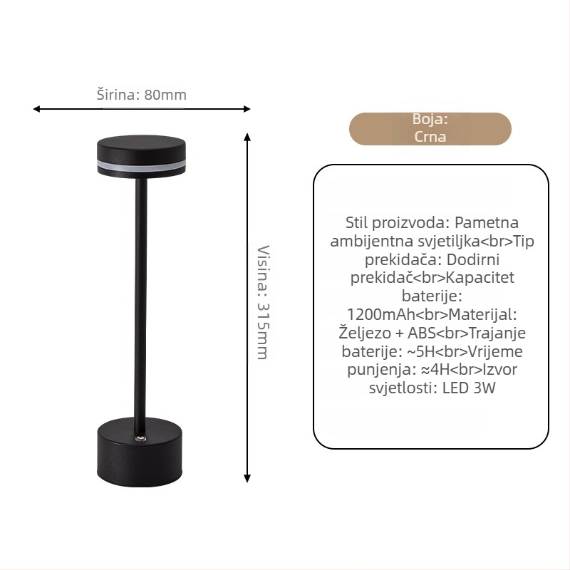Lampa u obliku I, metalni nosač, moderni minimalistički dizajn, model JK-TD51, napon ≤36V, noćna svjetiljka, ambijentalno svjetlo, zaštita očiju