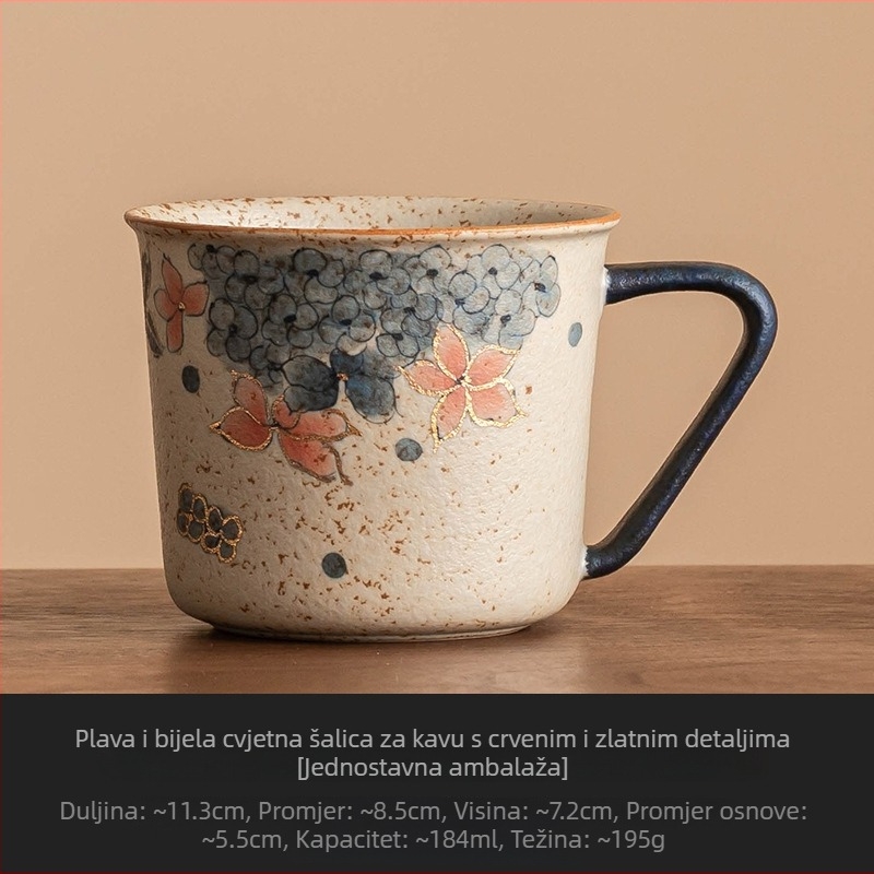 Šalica za kavu s cvjetnim uzorkom, kineski stil, prilagodba dostupna, tisak logotipa