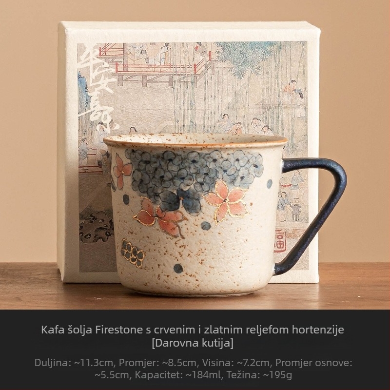 Šalica za kavu s cvjetnim uzorkom, kineski stil, prilagodba dostupna, tisak logotipa