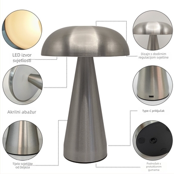 Stolna lampa s metalnom osnovom, model B739G, europski luksuzni stil inspiriran američkim i nordijskim minimalističkim pristupom, napon ≤36V, pogodna za dnevni boravak, spavaću sobu, studij i blagovaonu