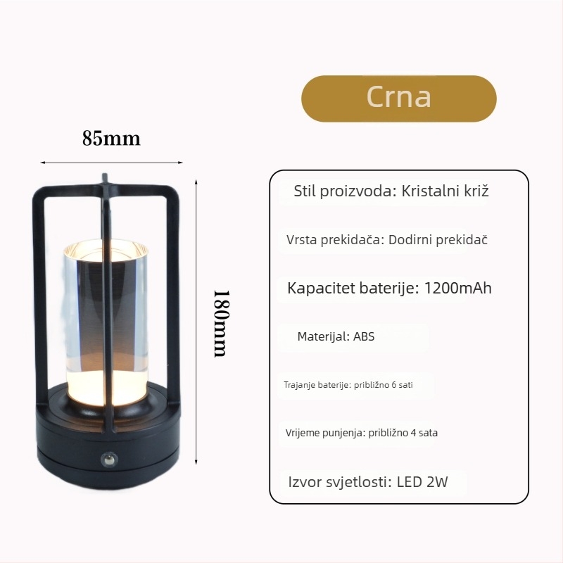 Yuelin Bg6004 kristalna križna stolna svjetiljka, metalni držač, luksuzni stil, napon ≤36V