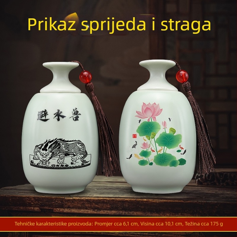 Jufudi porculanska vaza s motivom lotosa-karasa, kineski stil