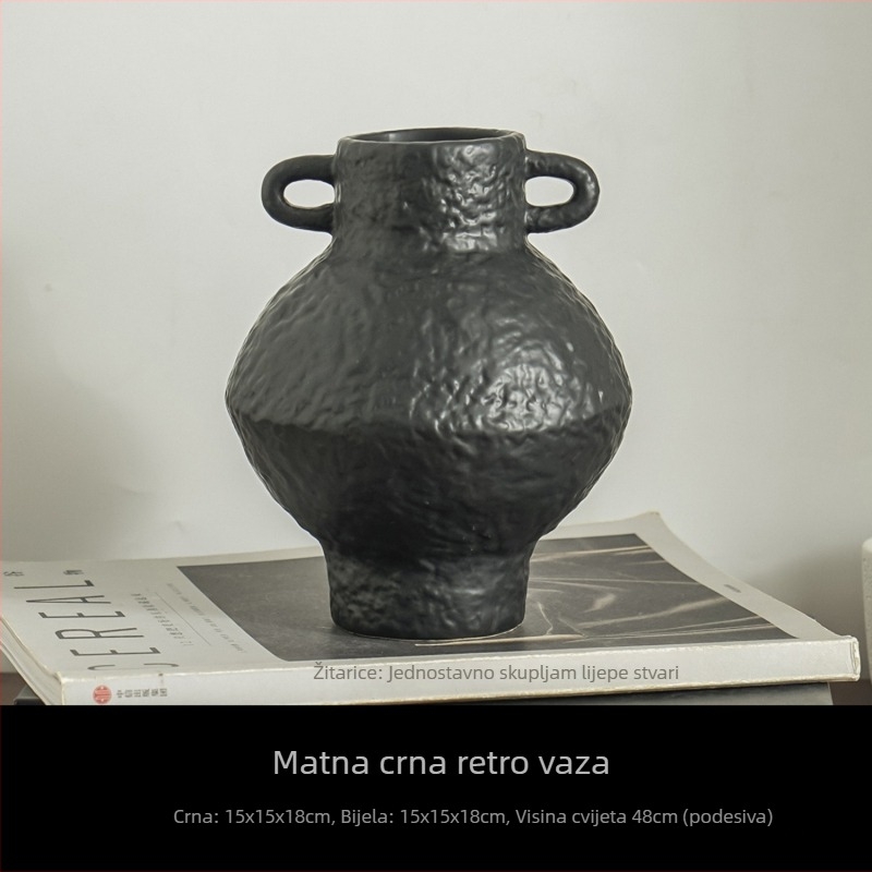Keramička vaza za cvijeće – wabi-sabi stil, glazirana keramika, elegantan ukras za hodnik i dnevni boravak