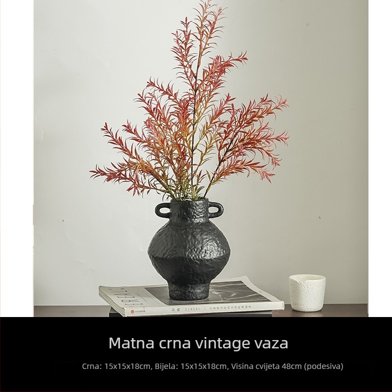 Keramička vaza za cvijeće – wabi-sabi stil, glazirana keramika, elegantan ukras za hodnik i dnevni boravak
