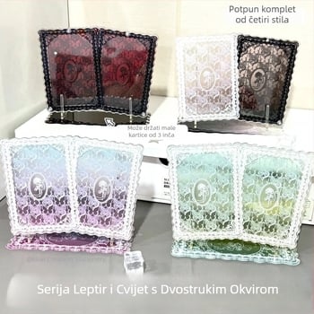 Akrilni Polaroid stolni okvir za fotografije s motivom leptira i cvijeća, debljina 0,5 cm