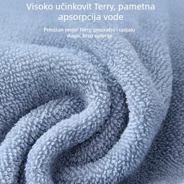 Jacquard pamučni ručnik za lice, uzorak pšeničnih klasova, 50–80 g, 14 vlakana