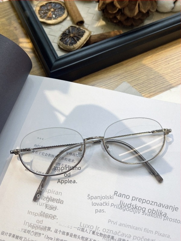 Ženske dioptrijske naočale za miopiju s poluokruglim okvirom od legure, model 8181, ovalni oblik, podesiva dioptrija, proljeće 2025