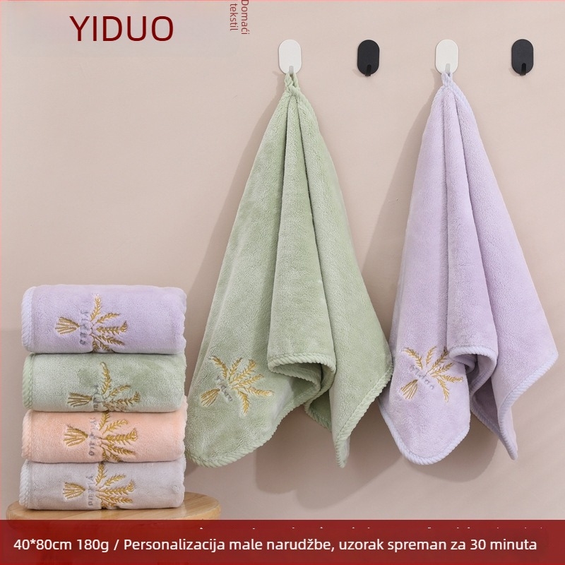 Yiduo koralni fleece ručnik za lice, upija i mekan, 170–200 g, ravno tkanje