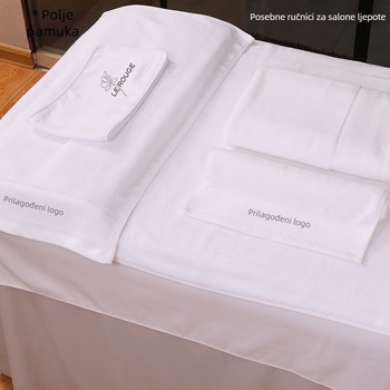 Pamukani ručnik za kozmetički salon s izšivenim logom, 150 g, ply vlakna 32s, prilagodljiv