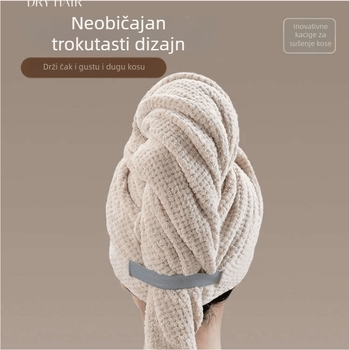 Kapa za sušenje kose za dugu kosu, mekani koralni flis, vlakna 150D, postupak Cut Velvet, težina 140–169 g, Meesica
