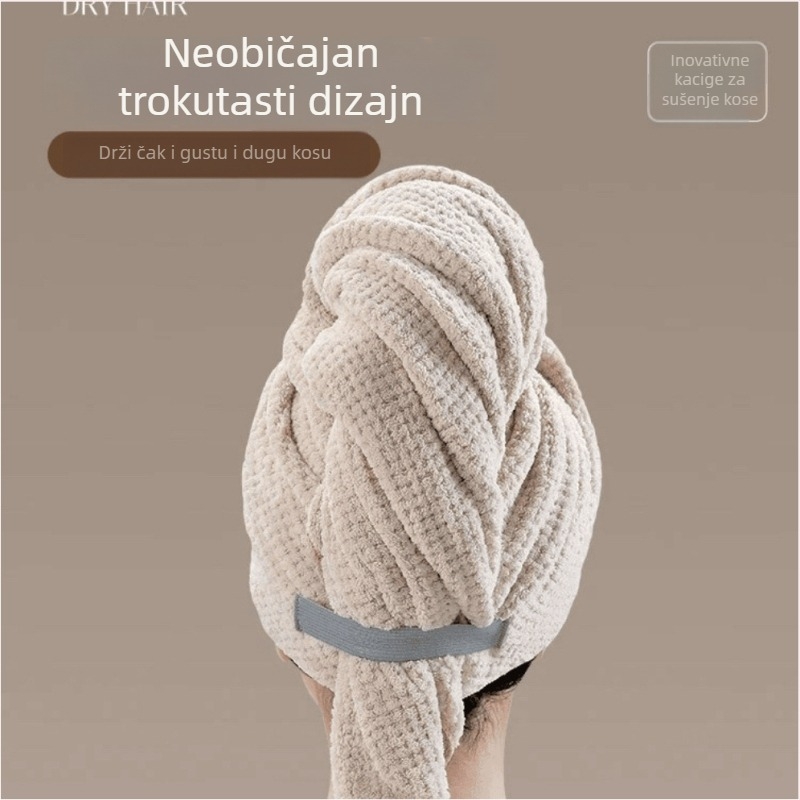 Kapa za sušenje kose za dugu kosu, mekani koralni flis, vlakna 150D, postupak Cut Velvet, težina 140–169 g, Meesica