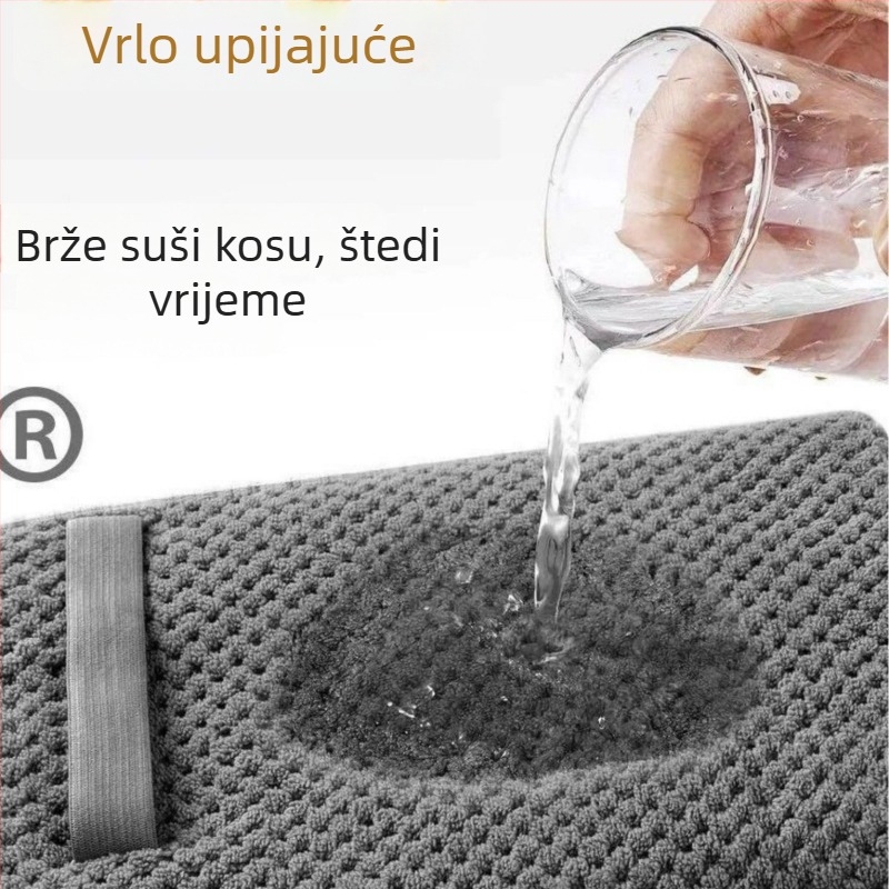 Kapa za sušenje kose za dugu kosu, mekani koralni flis, vlakna 150D, postupak Cut Velvet, težina 140–169 g, Meesica